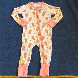 In my jammers - Pumpkin Latte Zipper Romper pajama